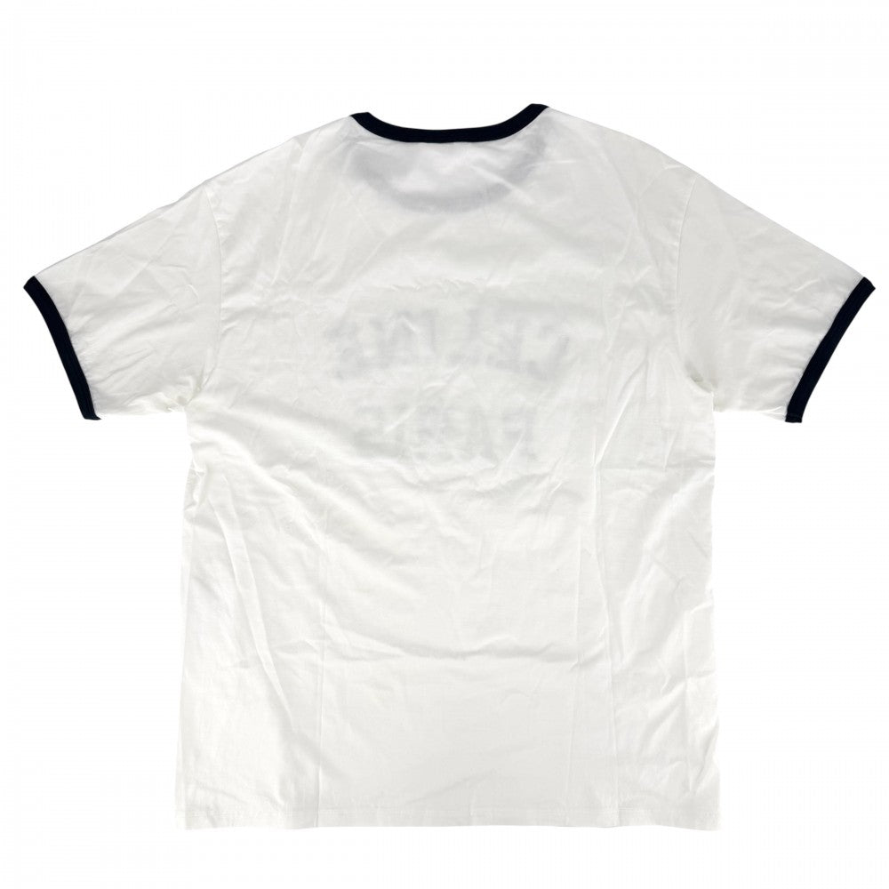 CELINE セリーヌ 半袖Ｔシャツ ロゴプリント トップス カットソー クルーネック アパレル 服 L 2X45M671Q ホワイト 白 ブラック 黒 春 夏 コットン メンズ【中古品】