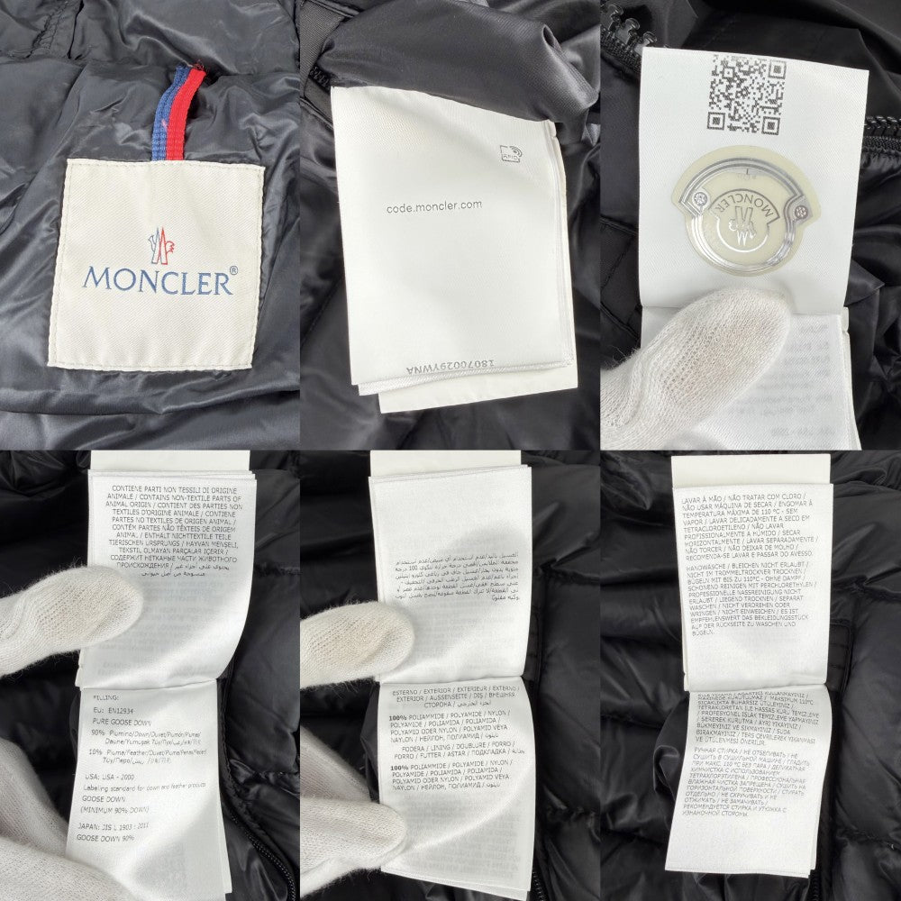 MONCLER モンクレール ダウンジャケット MONTVERNIER アウター アパレル 2サイズ 服 ブラック 黒 ブラック金具 冬 ナイロン メンズ【中古品】