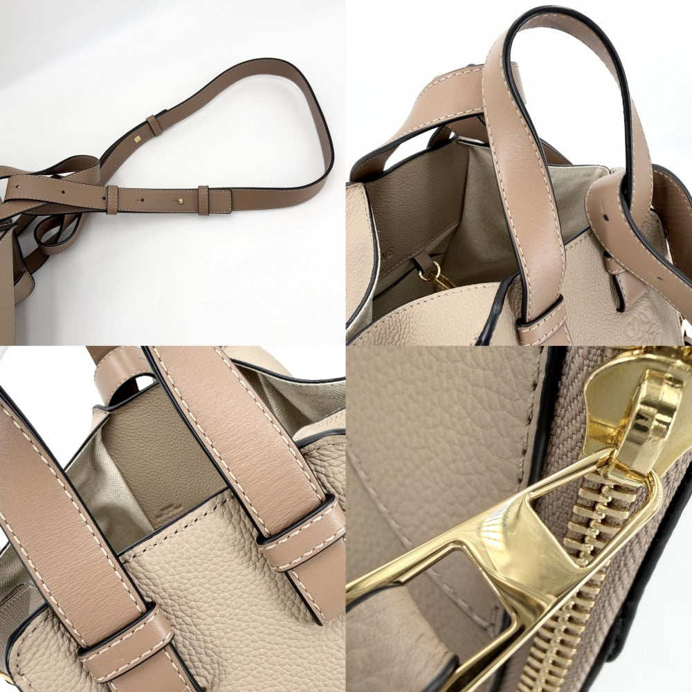 【開店SALE】 LOEWE ロエベ 2WAY ハンモックバッグスモール ショルダーバッグ ハンドバッグ カーフ ベージュ ゴールド金具 レディース【中古品】