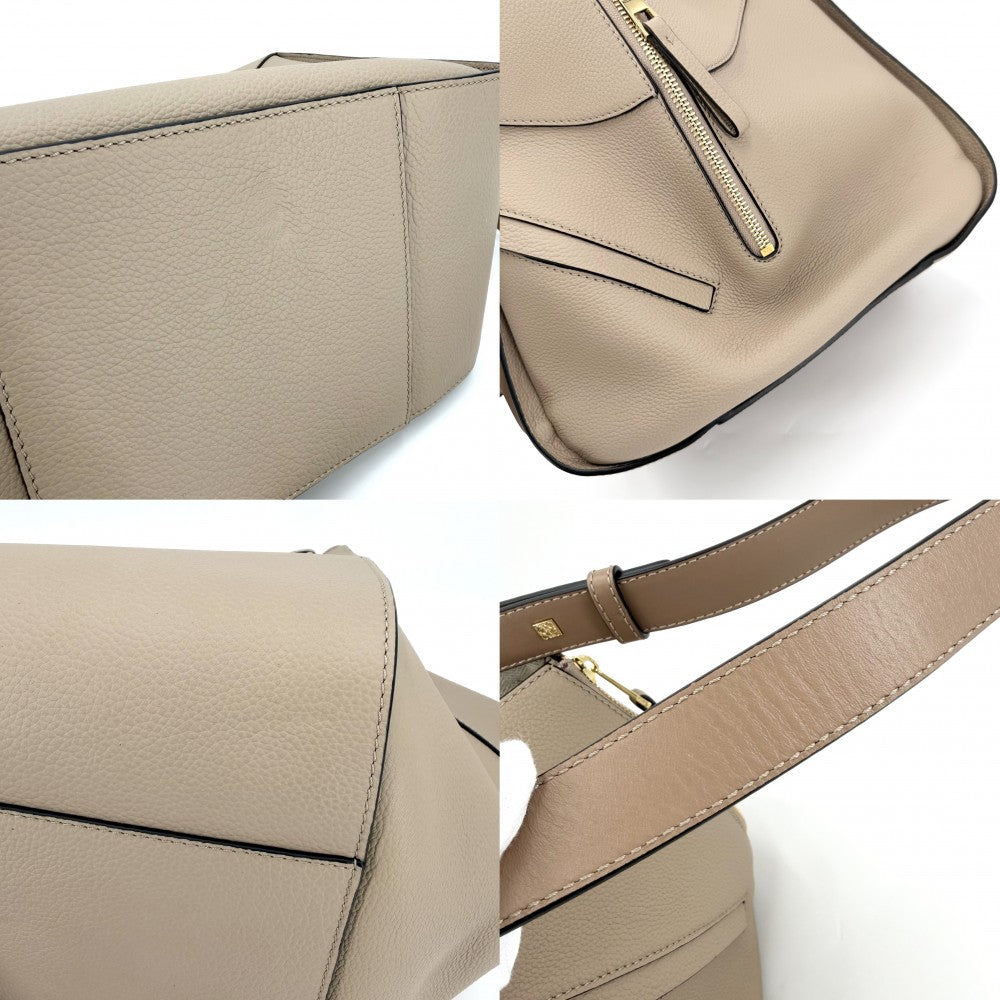【開店SALE】 LOEWE ロエベ 2WAY ハンモックバッグスモール ショルダーバッグ ハンドバッグ カーフ ベージュ ゴールド金具 レディース【中古品】