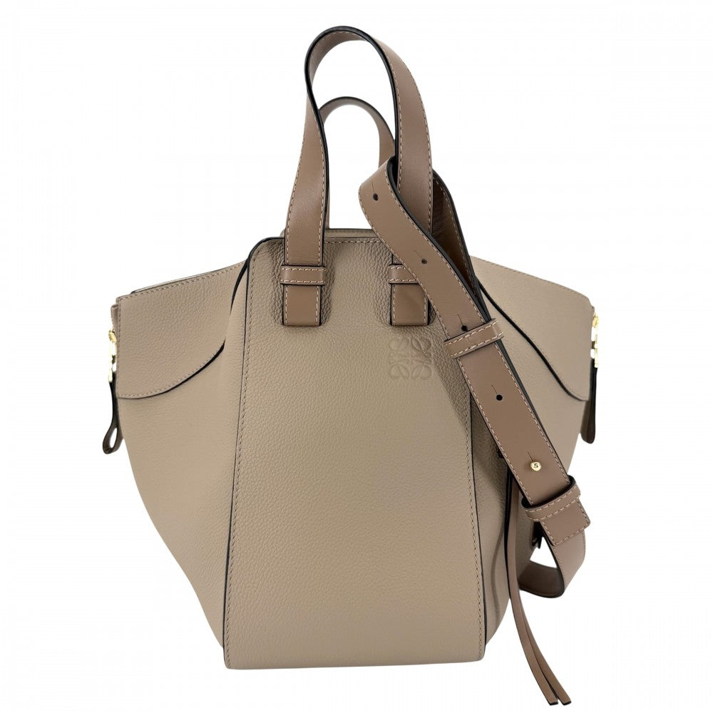 【開店SALE】 LOEWE ロエベ 2WAY ハンモックバッグスモール ショルダーバッグ ハンドバッグ カーフ ベージュ ゴールド金具 レディース【中古品】