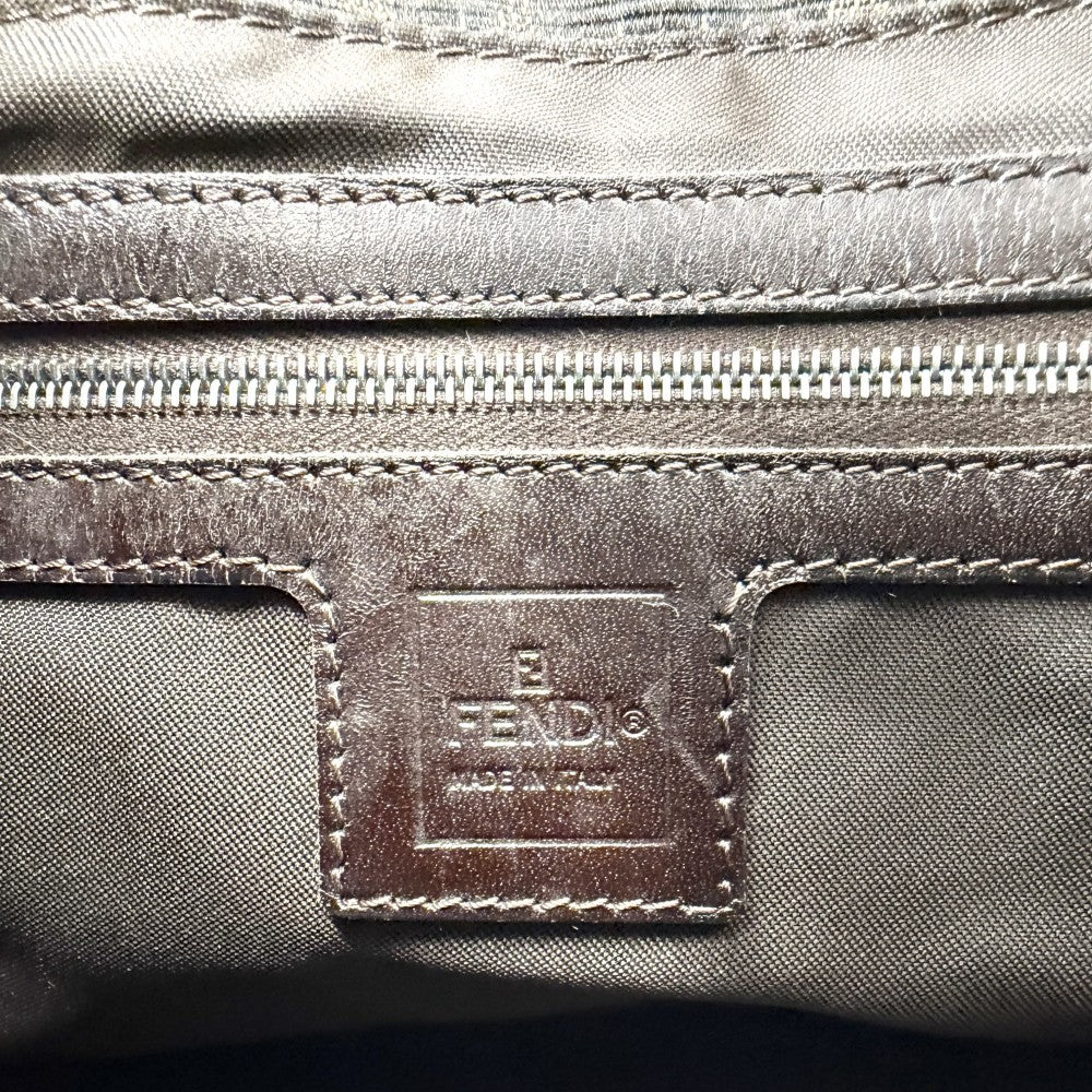 【開店SALE】 FENDI フェンディ ショルダーバッグ マンマバケット ワンショルダー Mamma Bucket 26325 キャンバス レザー ブラウン 茶 ゴールド金具 レディース【中古品】
