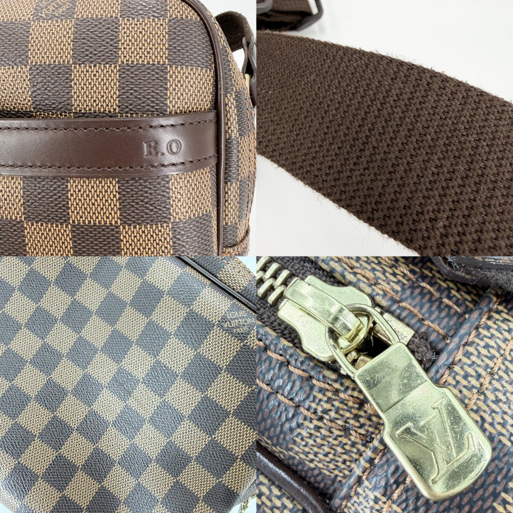 【開店SALE】 LOUIS VUITTON ルイヴィトン ショルダーバッグ SPオーダー リポーターPM スペシャルオーダー イニシャル入り N45253 ダミエキャンバス ブラウン 茶 ゴールド金具 メンズ【中古品】