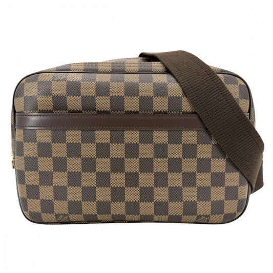 【開店SALE】 LOUIS VUITTON ルイヴィトン ショルダーバッグ SPオーダー リポーターPM スペシャルオーダー イニシャル入り N45253 ダミエキャンバス ブラウン 茶 ゴールド金具 メンズ【中古品】