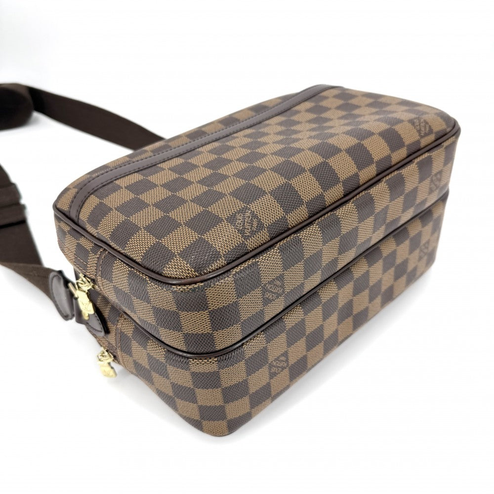 【開店SALE】 LOUIS VUITTON ルイヴィトン ショルダーバッグ SPオーダー リポーターPM スペシャルオーダー イニシャル入り N45253 ダミエキャンバス ブラウン 茶 ゴールド金具 メンズ【中古品】