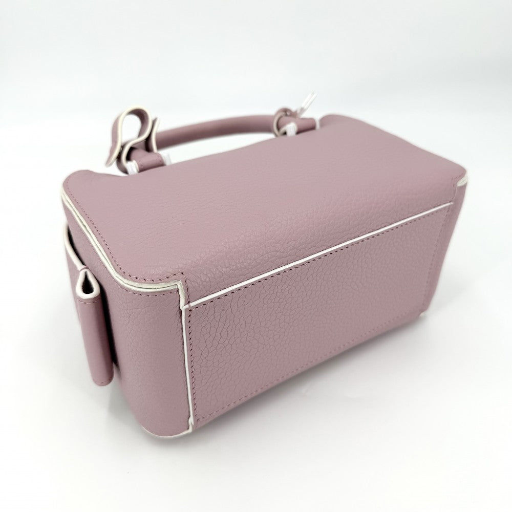 2WAY デルヴォー クールボックス ミニ ハンドバッグ ショルダーバッグ DELVAUX レザー ピンク シルバー金具 レディース【中古品】