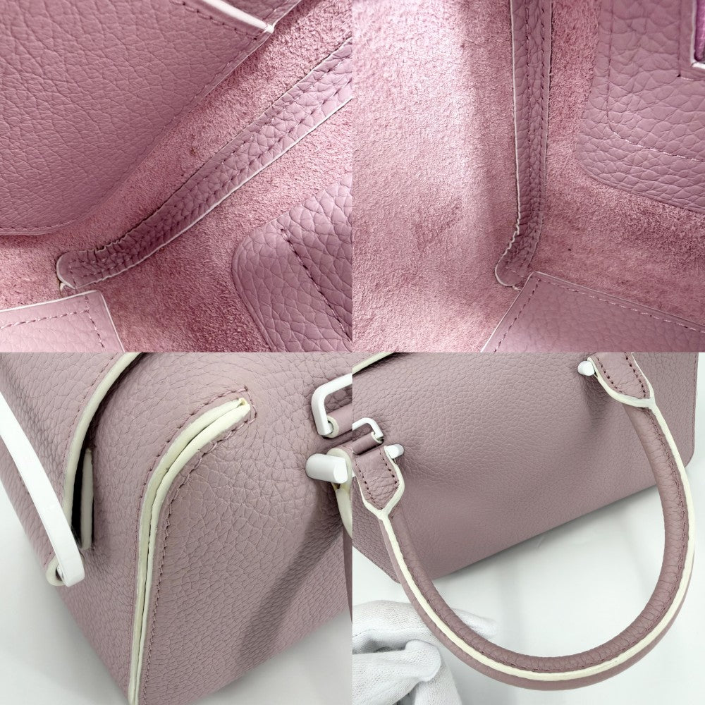 2WAY デルヴォー クールボックス ミニ ハンドバッグ ショルダーバッグ DELVAUX レザー ピンク シルバー金具 レディース【中古品】