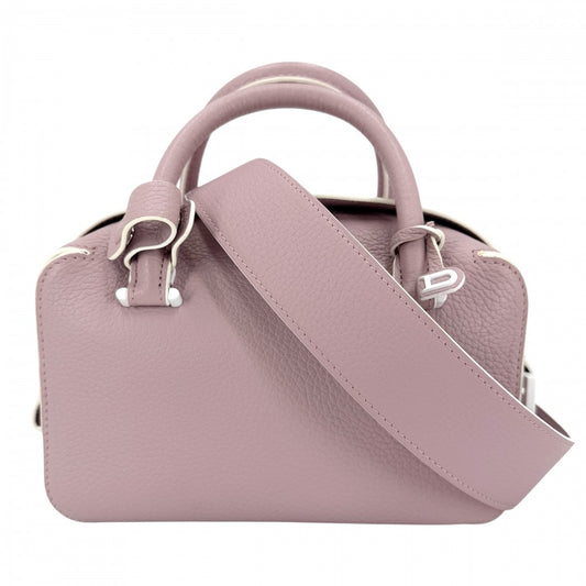 2WAY デルヴォー クールボックス ミニ ハンドバッグ ショルダーバッグ DELVAUX レザー ピンク シルバー金具 レディース【中古品】