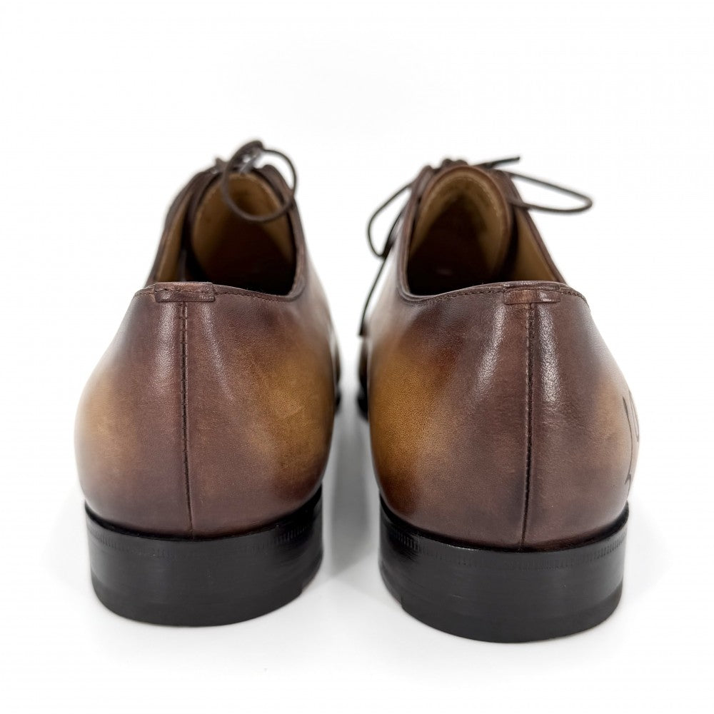 【開店SALE】 Berluti ベルルッティ ローファー アレッサンドロガレ スクリット 革靴 6サイズ 約25.5cm カリグラフィ レザー ブラウン 茶 メンズ【中古品】