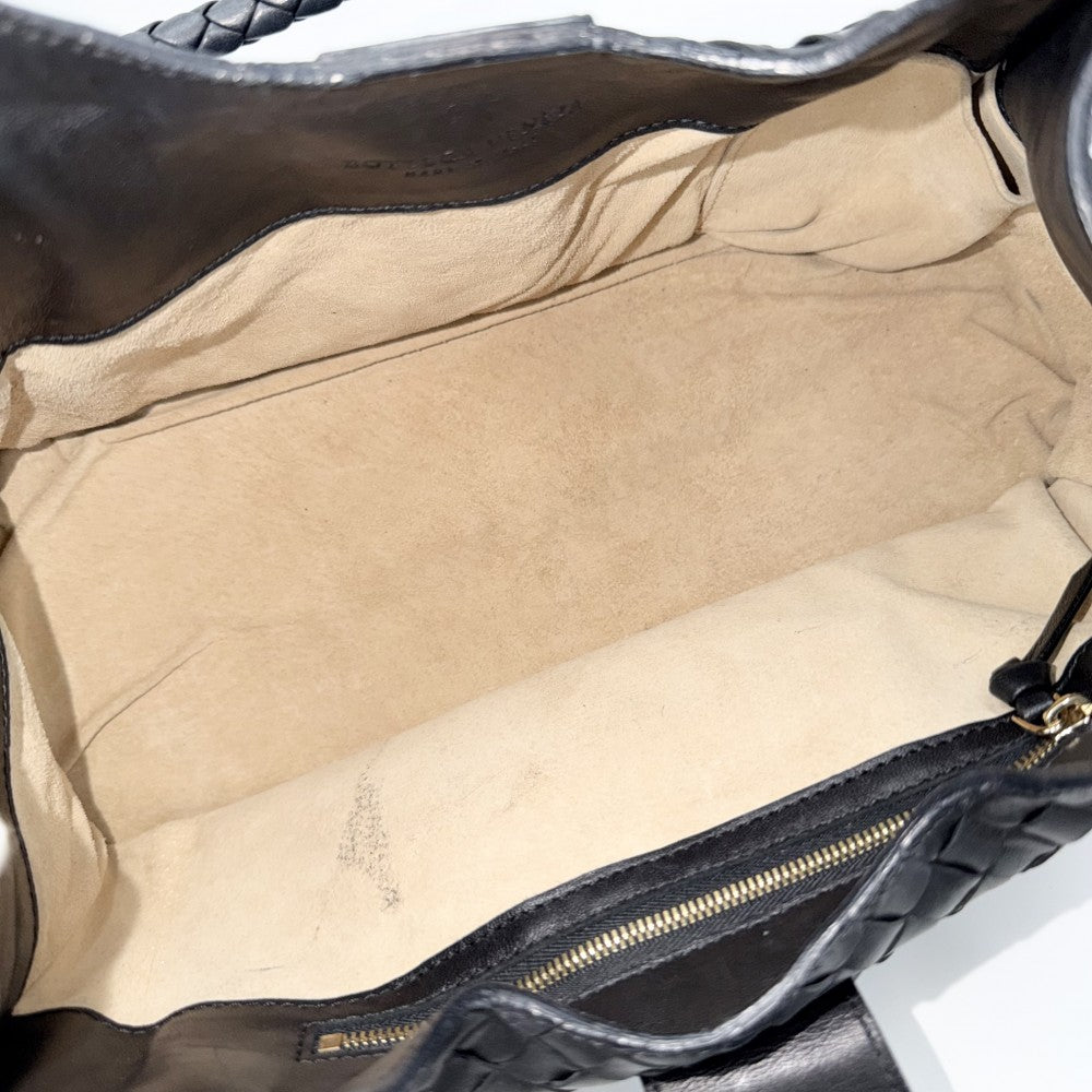 【開店SALE】 BOTTEGAVENETA ボッテガヴェネタ トートバッグ イントレチャート ハンドバッグ レザー ブラック 黒 ブラック金具 レディース【中古品】