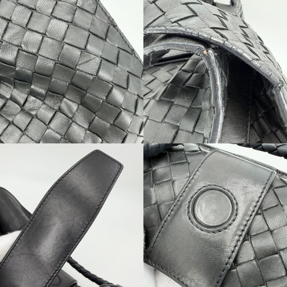 【開店SALE】 BOTTEGAVENETA ボッテガヴェネタ トートバッグ イントレチャート ハンドバッグ レザー ブラック 黒 ブラック金具 レディース【中古品】