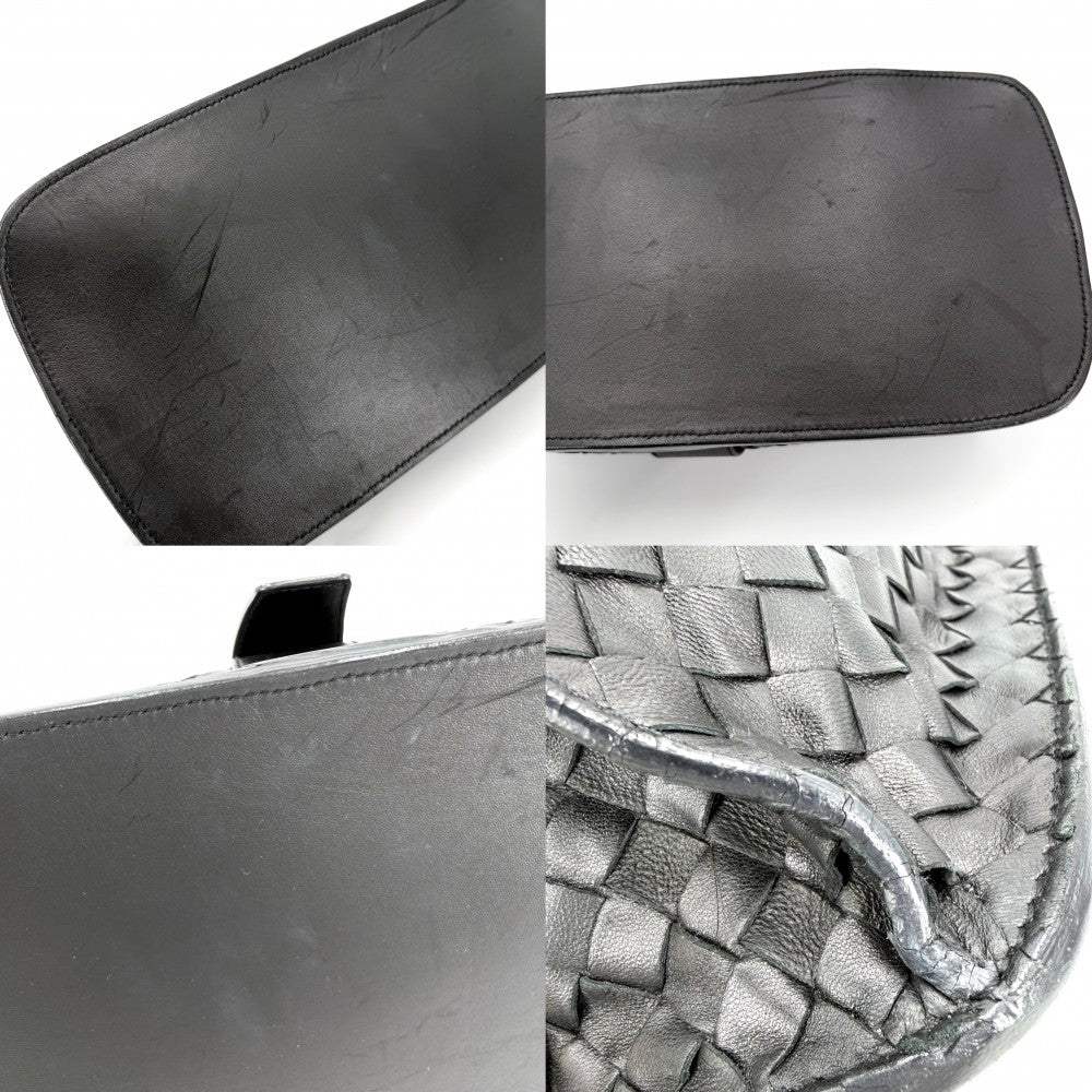 【開店SALE】 BOTTEGAVENETA ボッテガヴェネタ トートバッグ イントレチャート ハンドバッグ レザー ブラック 黒 ブラック金具 レディース【中古品】