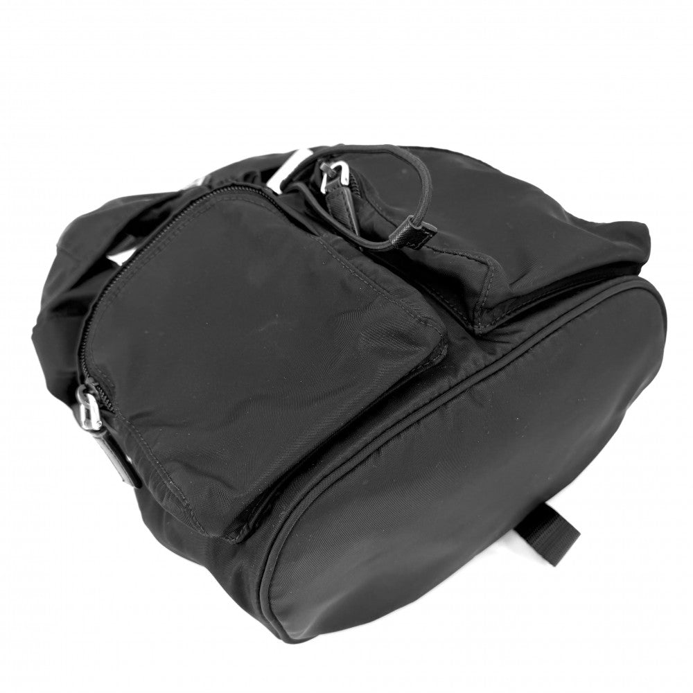 【開店SALE】 PRADA プラダ リュック トライアングルロゴ バックパック メンズ レディース 1BZ024 ナイロン ブラック 黒 シルバー金具 ユニセックス【中古品】