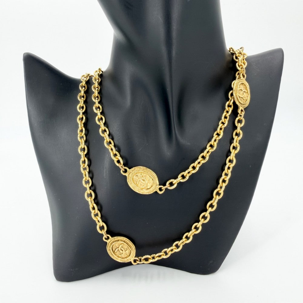 CHANEL シャネル ネックレス ココマーク ロングネックレス アクセサリー GP ゴールド レディース 約58.1g【中古品】