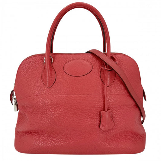 HERMES エルメス 2WAY ボリード35 ハンドバッグ ショルダーバッグ □N レザー レッド系 シルバー金具 レディース 2010年【中古品】