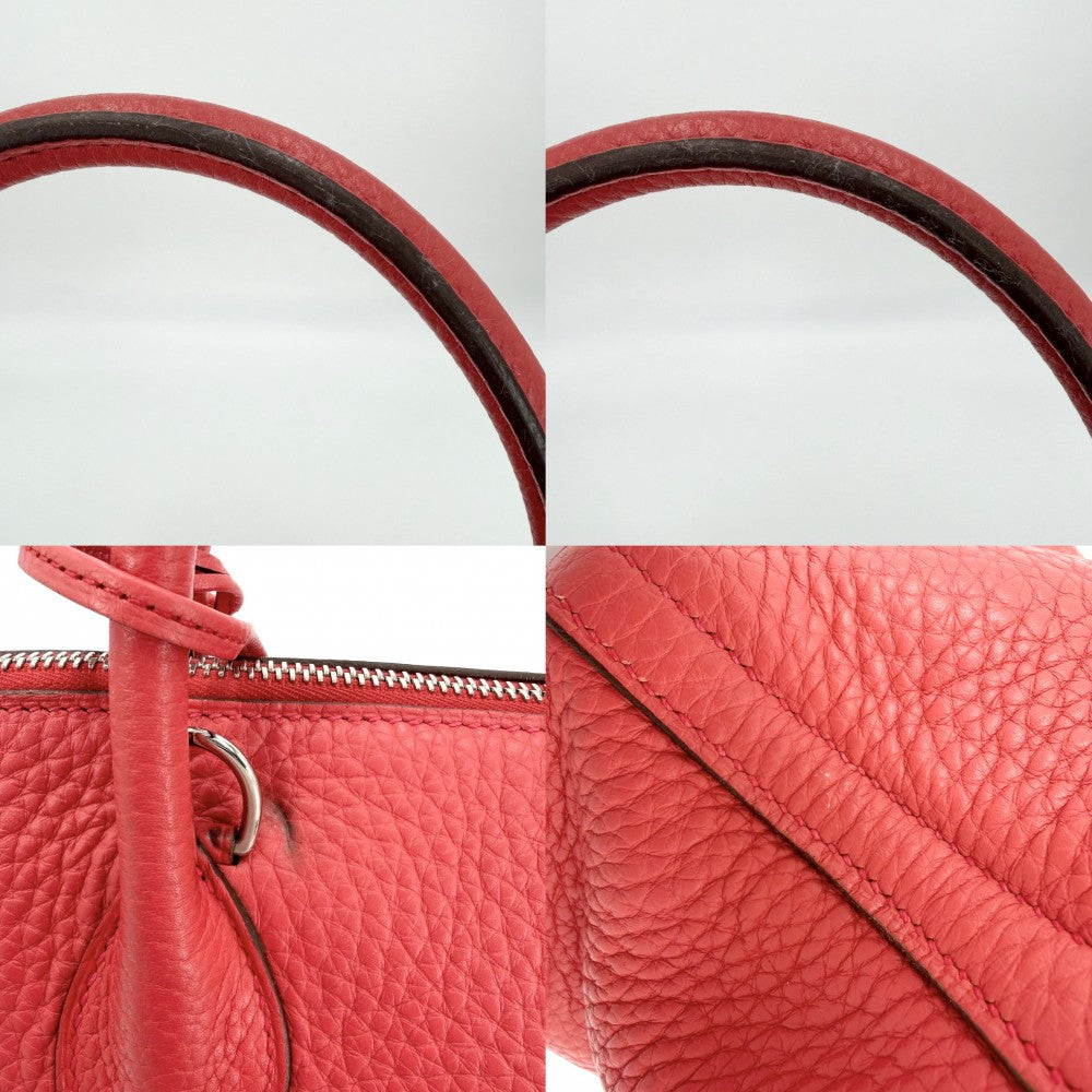 HERMES エルメス 2WAY ボリード35 ハンドバッグ ショルダーバッグ □N レザー レッド系 シルバー金具 レディース 2010年【中古品】