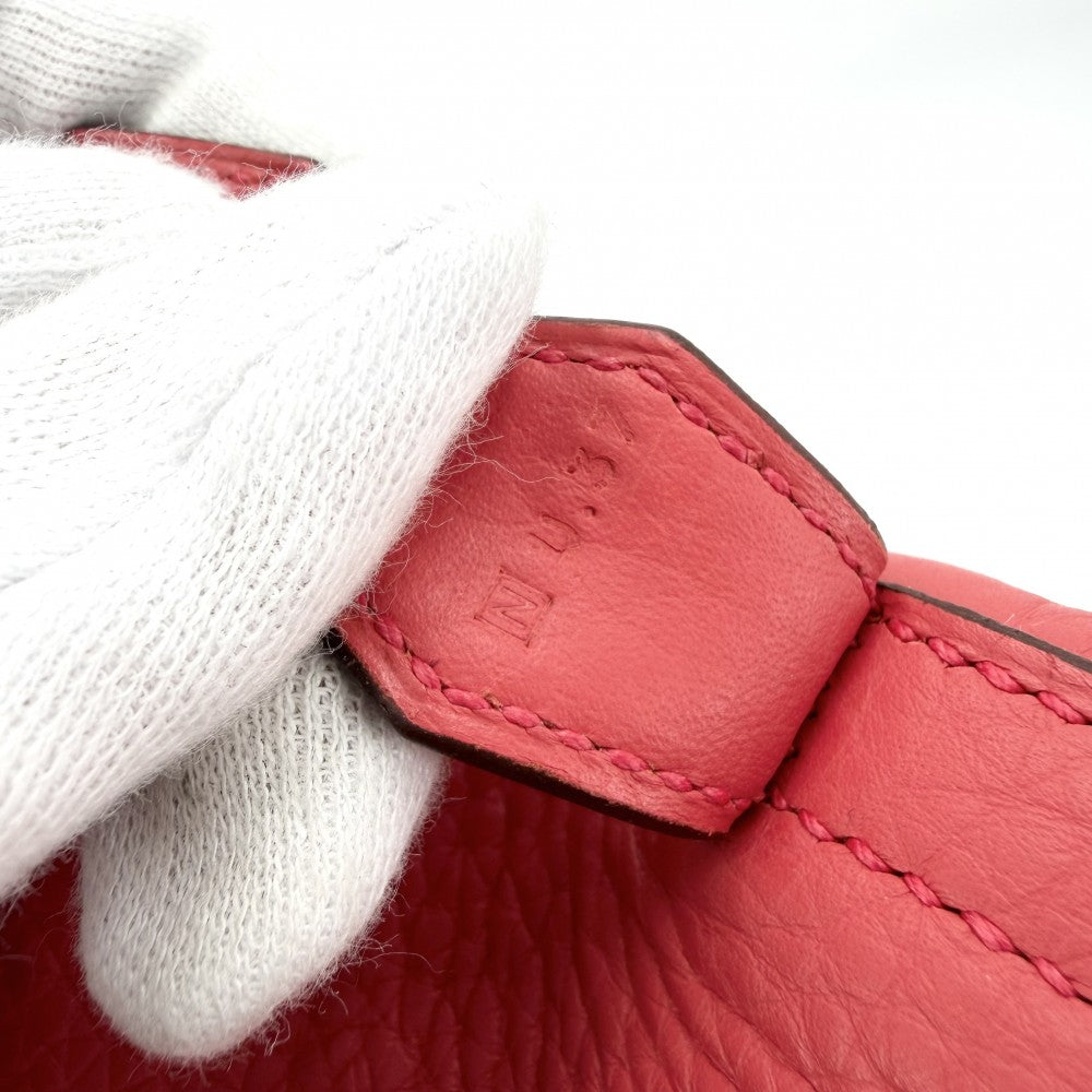HERMES エルメス 2WAY ボリード35 ハンドバッグ ショルダーバッグ □N レザー レッド系 シルバー金具 レディース 2010年【中古品】