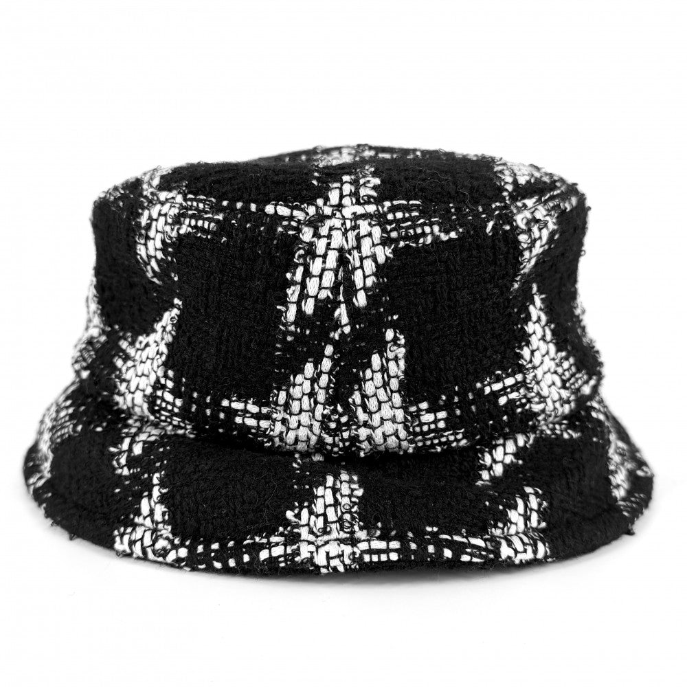 CHANEL シャネル ハット ツイード バケットハット ファッションアイテム 帽子 ココマーク Mサイズ ブラック 黒 ホワイト 白 レディース【中古品】