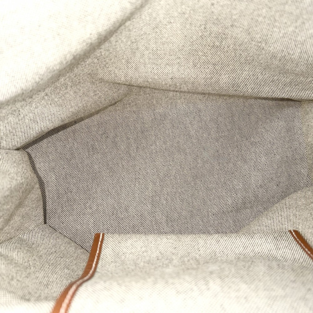 【開店SALE】 HERMES エルメス トートバッグ エトリヴィエール・ショッピング 刻印不鮮明 キャンバス レザー グレー系 ブラウン 茶 シルバー金具 ユニセックス【中古品】