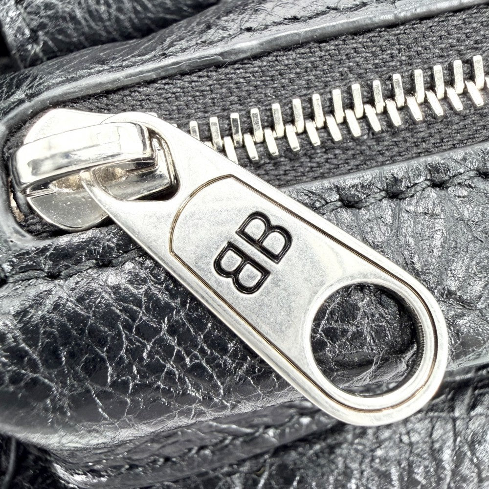 【開店SALE】 BALENCIAGA バレンシアガ 2WAY スーパービジー ハンドバッグ ショルダーバッグ 802227 レザー ブラック 黒 シルバー金具 レディース【中古品】