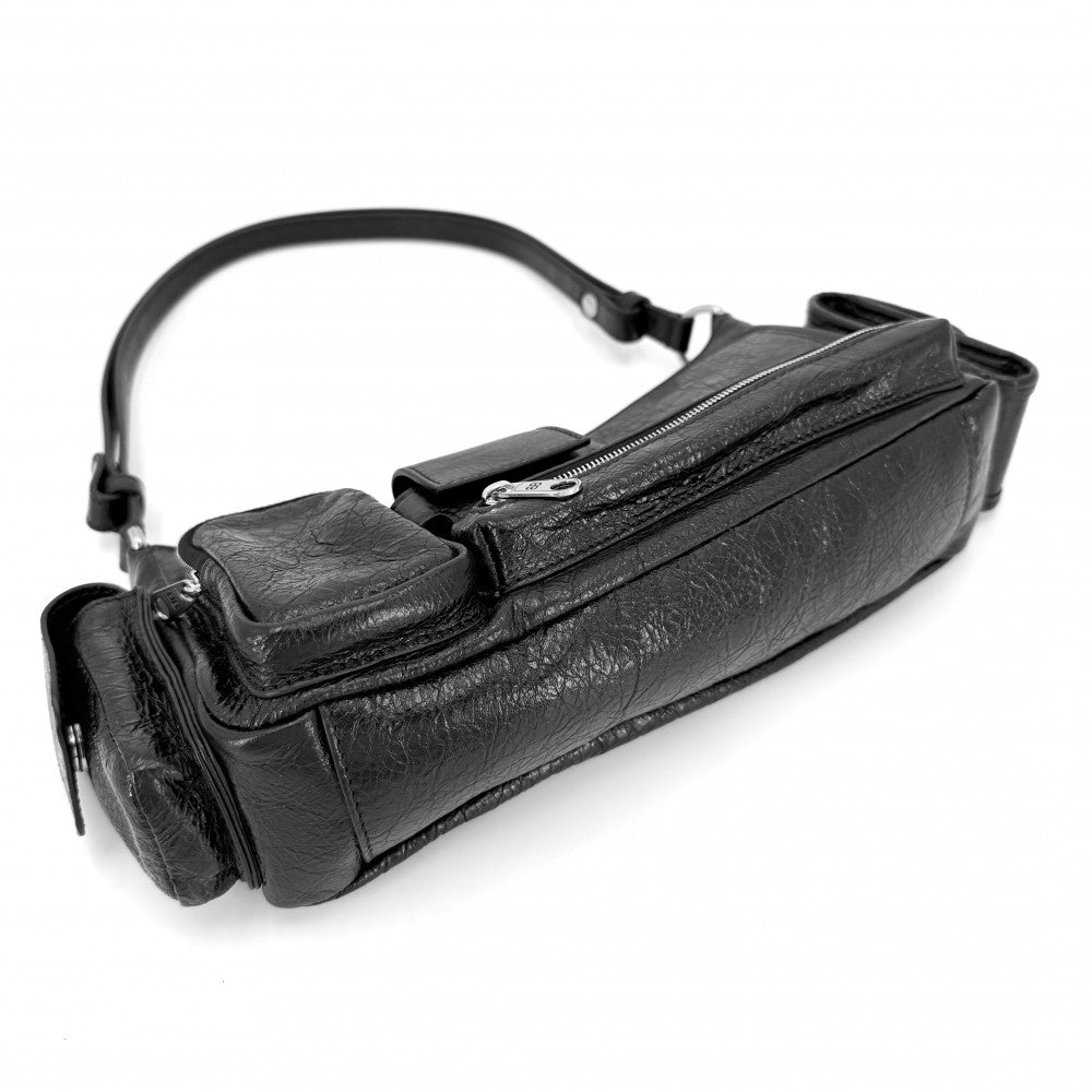 【開店SALE】 BALENCIAGA バレンシアガ 2WAY スーパービジー ハンドバッグ ショルダーバッグ 802227 レザー ブラック 黒 シルバー金具 レディース【中古品】