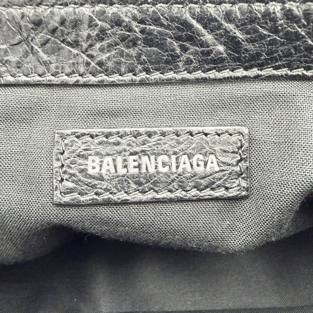 BALENCIAGA バレンシアガ 2WAY スーパービジー ハンドバッグ ショルダーバッグ 802227 レザー ブラック 黒 シルバー金具 レディース【中古品】