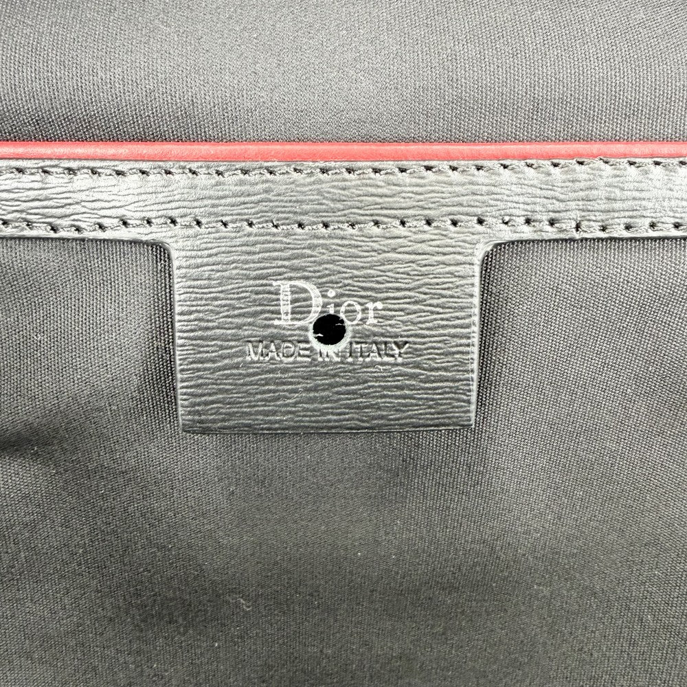 DIOR HOMME ディオール・オム リュック ディオール オム LATENIGHT バックパック DIOR HOMME トラベル かばん 鞄 レザー ブラック 黒 レッド 赤 シルバー金具 メンズ【中古品】