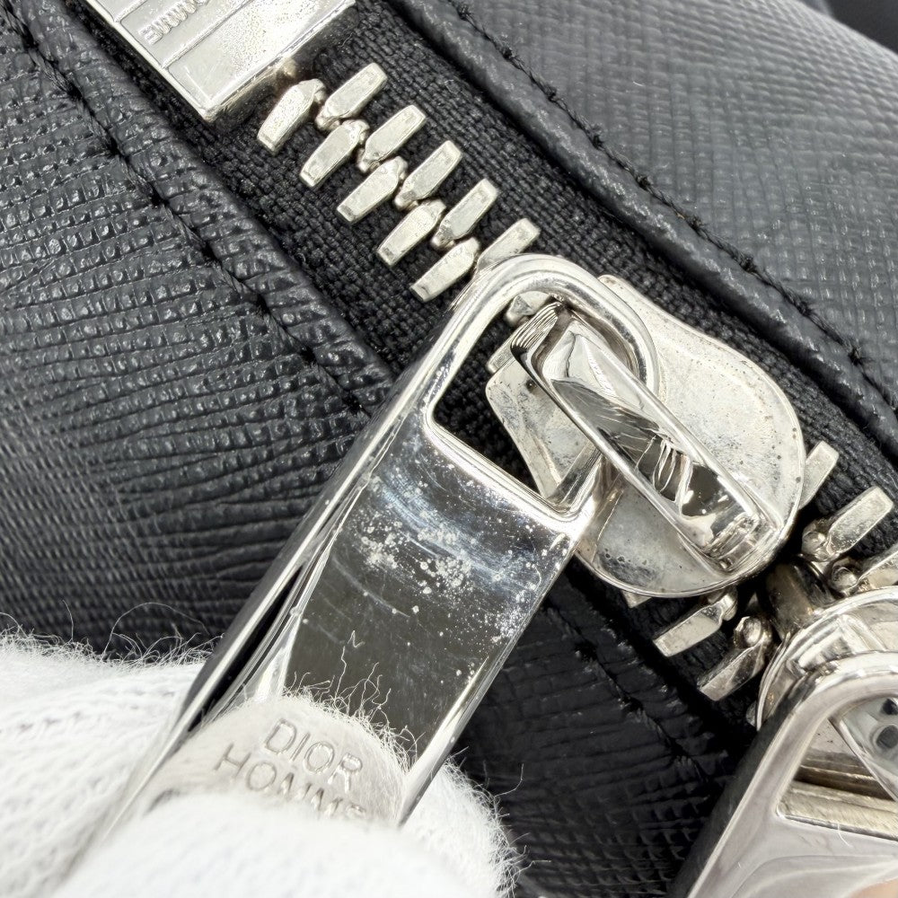 DIOR HOMME ディオール・オム リュック ディオール オム LATENIGHT バックパック DIOR HOMME トラベル かばん 鞄 レザー ブラック 黒 レッド 赤 シルバー金具 メンズ【中古品】