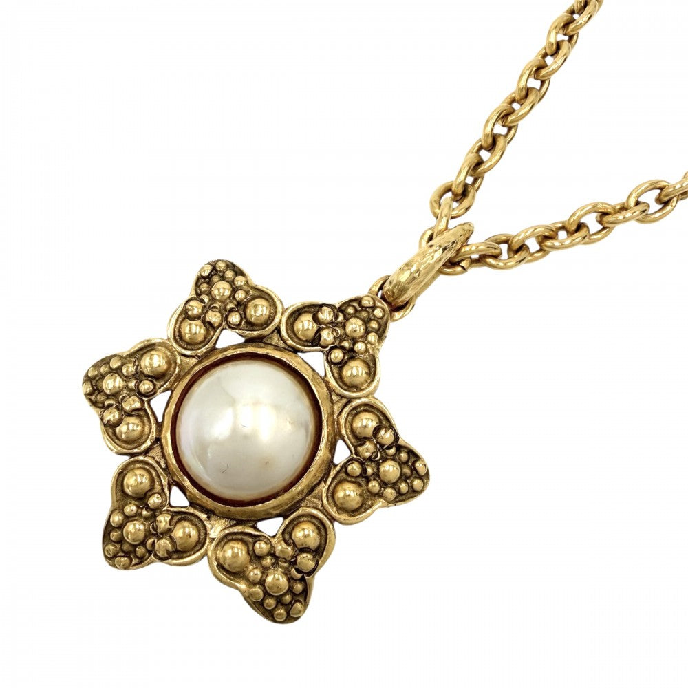 CHANEL シャネル ネックレス アクセサリー GP フェイクパール ゴールド レディース 約56.5g【中古品】