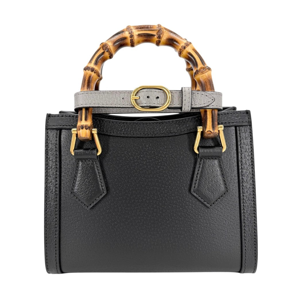 【開店SALE】 GUCCI グッチ 2WAY バンブー ダイアナ スモール トートバッグ ショルダーバッグ ハンドバッグ 702732 レザー ブラック 黒 ブラウン 茶 ゴールド金具 レディース【中古品】