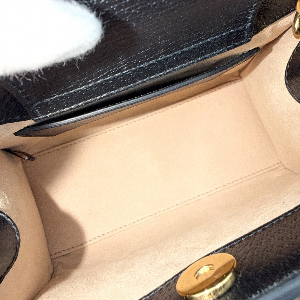 【開店SALE】 GUCCI グッチ 2WAY バンブー ダイアナ スモール トートバッグ ショルダーバッグ ハンドバッグ 702732 レザー ブラック 黒 ブラウン 茶 ゴールド金具 レディース【中古品】