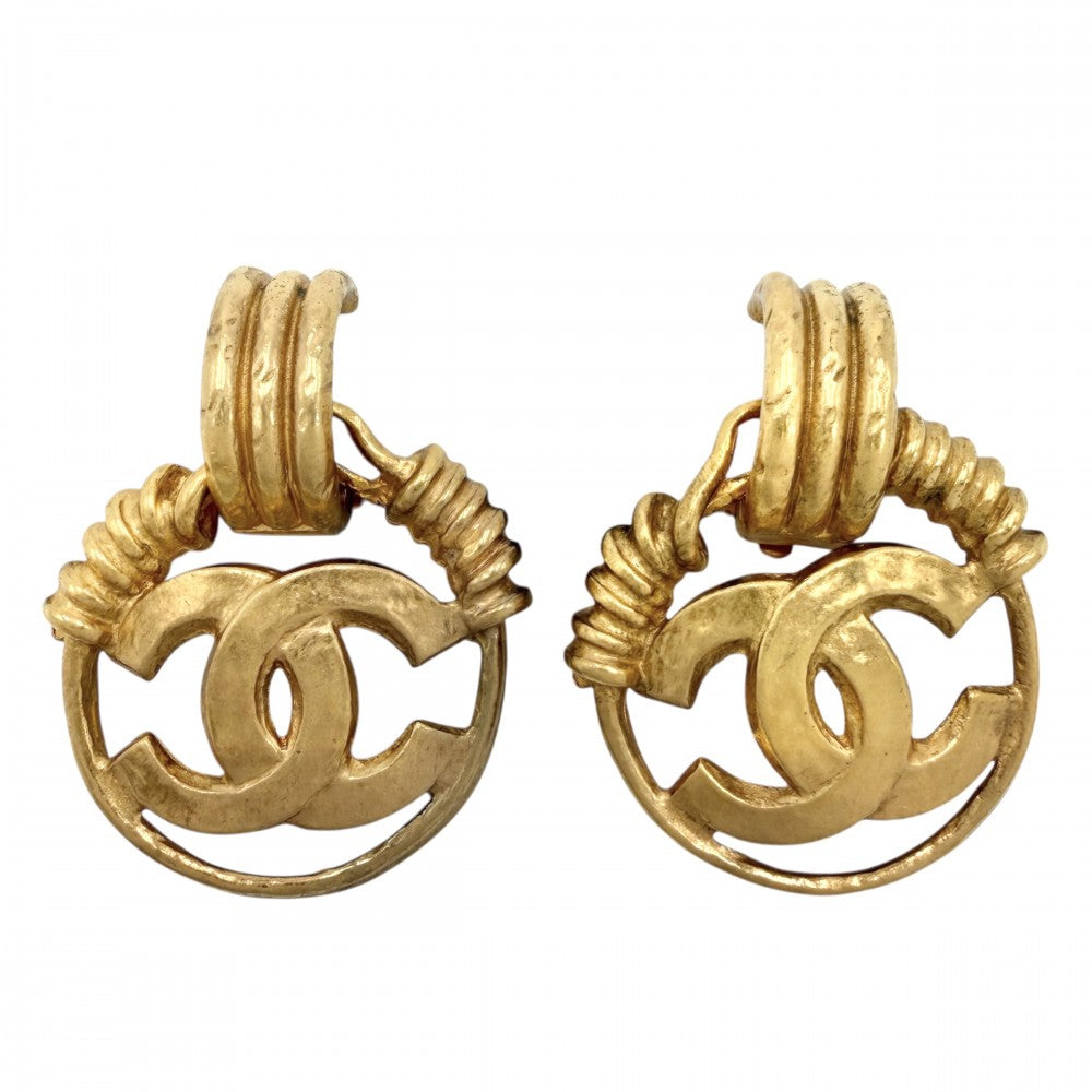 CHANEL シャネル イヤリング ココマーク アクセサリー ヴィンテージ ラウンド GP 94P ゴールド レディース 約32.4g 1994年【中古品】