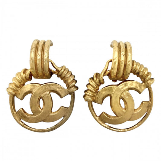CHANEL シャネル イヤリング ココマーク アクセサリー ヴィンテージ ラウンド GP 94P ゴールド レディース 約32.4g 1994年【中古品】