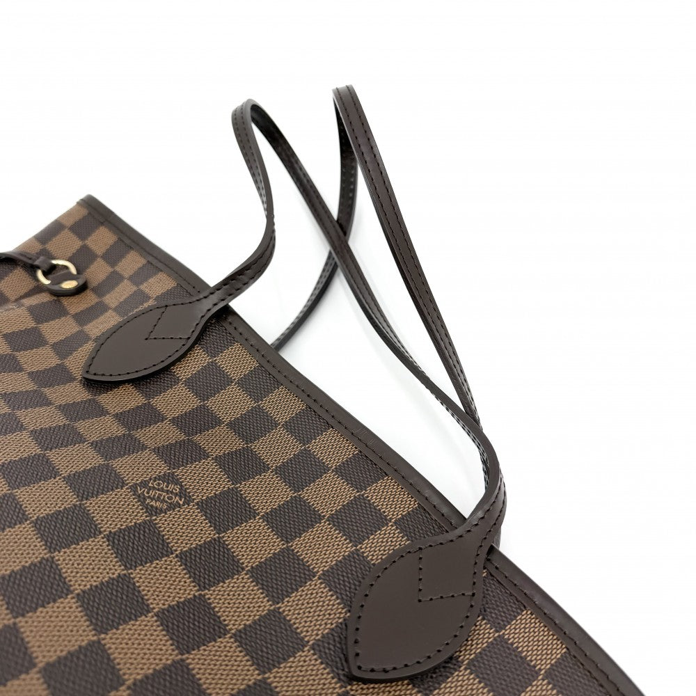 【開店SALE】 LOUIS VUITTON ルイヴィトン トートバッグ ネヴァーフルMM ハンドバッグ N40599 ダミエキャンバス ブラウン 茶 ゴールド金具 レディース【中古品】