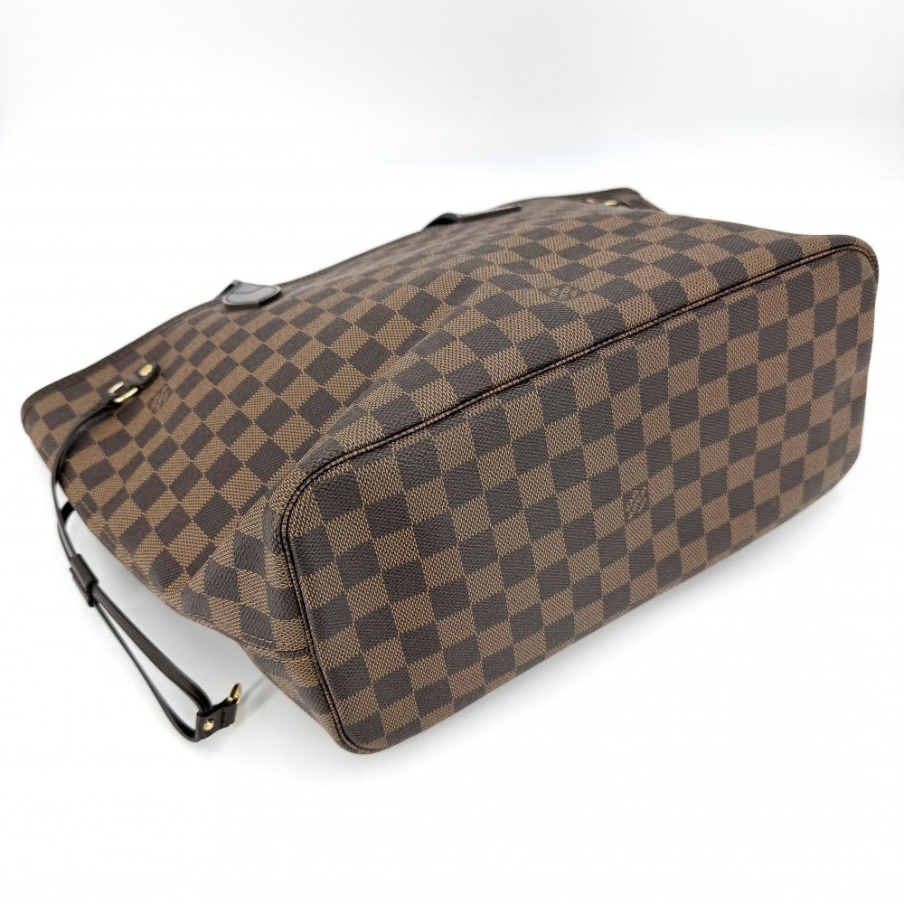 【開店SALE】 LOUIS VUITTON ルイヴィトン トートバッグ ネヴァーフルMM ハンドバッグ N40599 ダミエキャンバス ブラウン 茶 ゴールド金具 レディース【中古品】