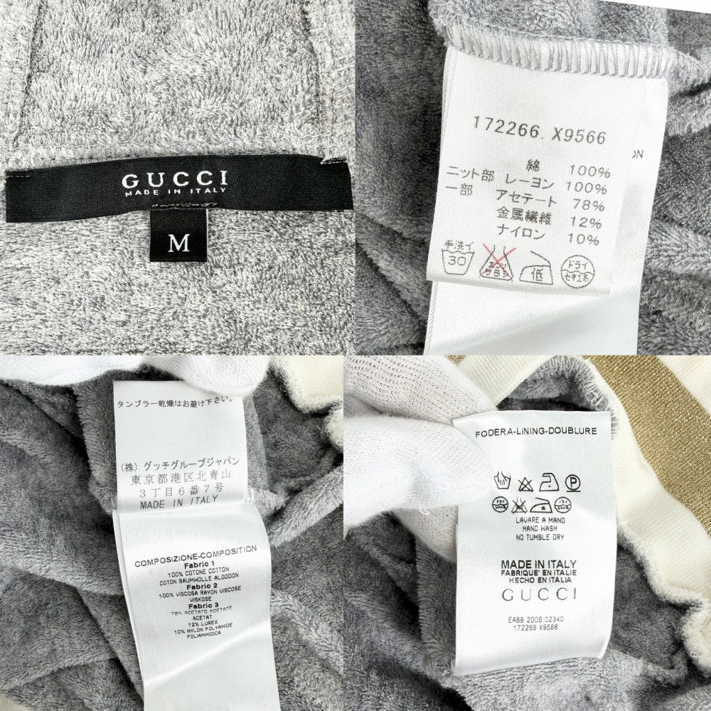 GUCCI グッチ トップス ノースリーブ スウェット Vネック 服 アパレル M 172266 グレー 春 夏 コットン メンズ【中古品】