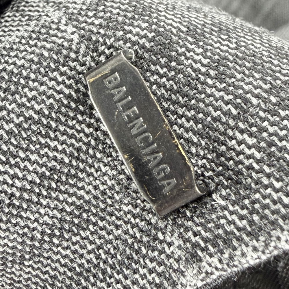 BALENCIAGA バレンシアガ パンツ チェック ボトムス ワイドパンツ 服 34 769023 グレー ブラック金具 ウール レディース【中古品】