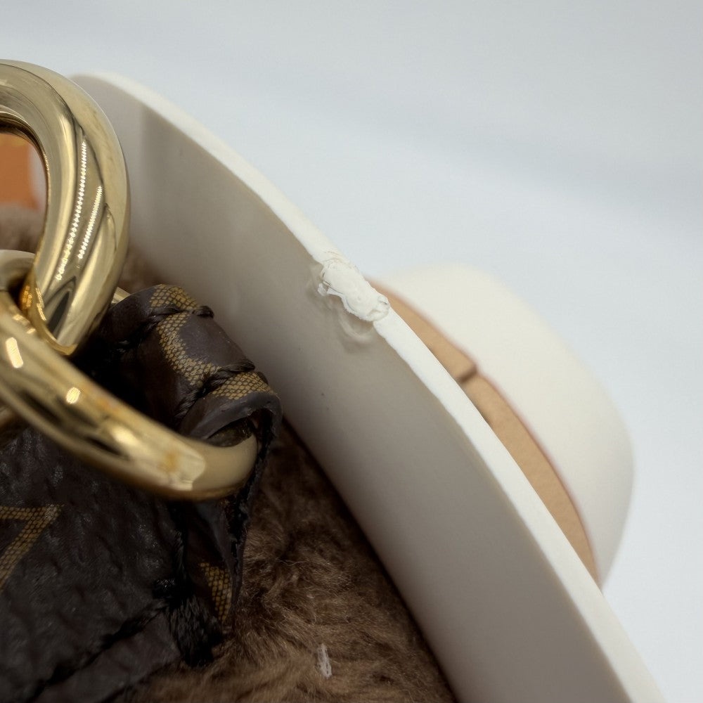 【開店SALE】 LOUIS VUITTON ルイヴィトン キーホルダー バッグチャーム・LVルイベア ぬいぐるみ インテリア 小物 M03176 フェイクファー レザー ブラウン 茶 ゴールド金具 レディース【中古品】