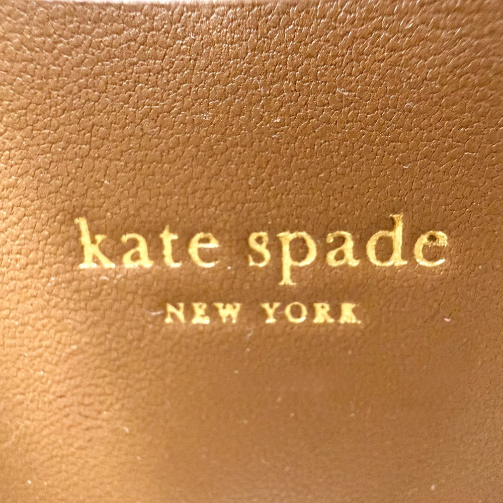 Kate Spade ケイトスペード ショルダーバッグ 小さめ ヌーヴォー ストロー ミニ サドル ストロー レザー ベージュ ブラウン 茶 ゴールド金具 レディース【中古品】