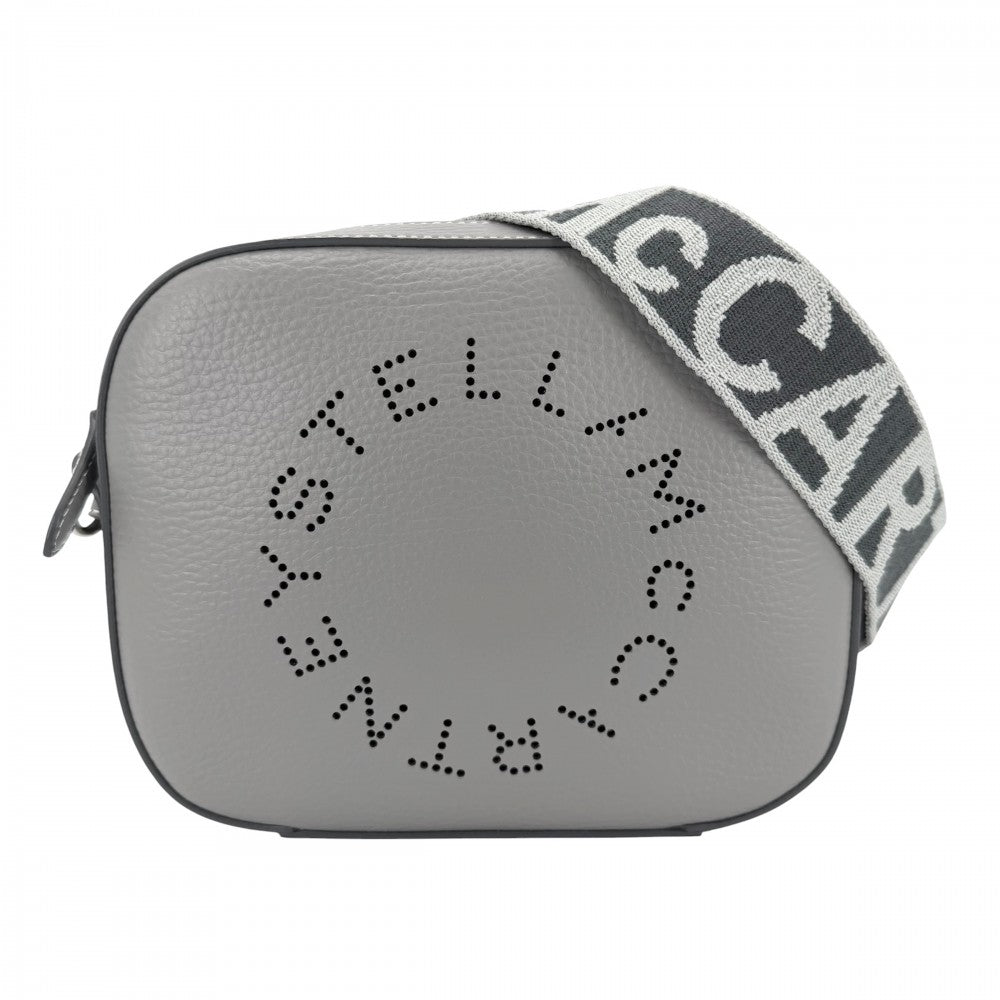 【開店SALE】 Stella McCartney ステラマッカートニー ショルダーバッグ パンチングロゴ カメラバッグ ポーチ付き かばん 鞄 700266 レザー グレー シルバー金具 レディース【中古品】