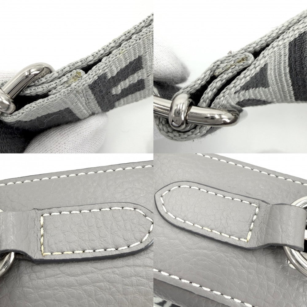 【開店SALE】 Stella McCartney ステラマッカートニー ショルダーバッグ パンチングロゴ カメラバッグ ポーチ付き かばん 鞄 700266 レザー グレー シルバー金具 レディース【中古品】