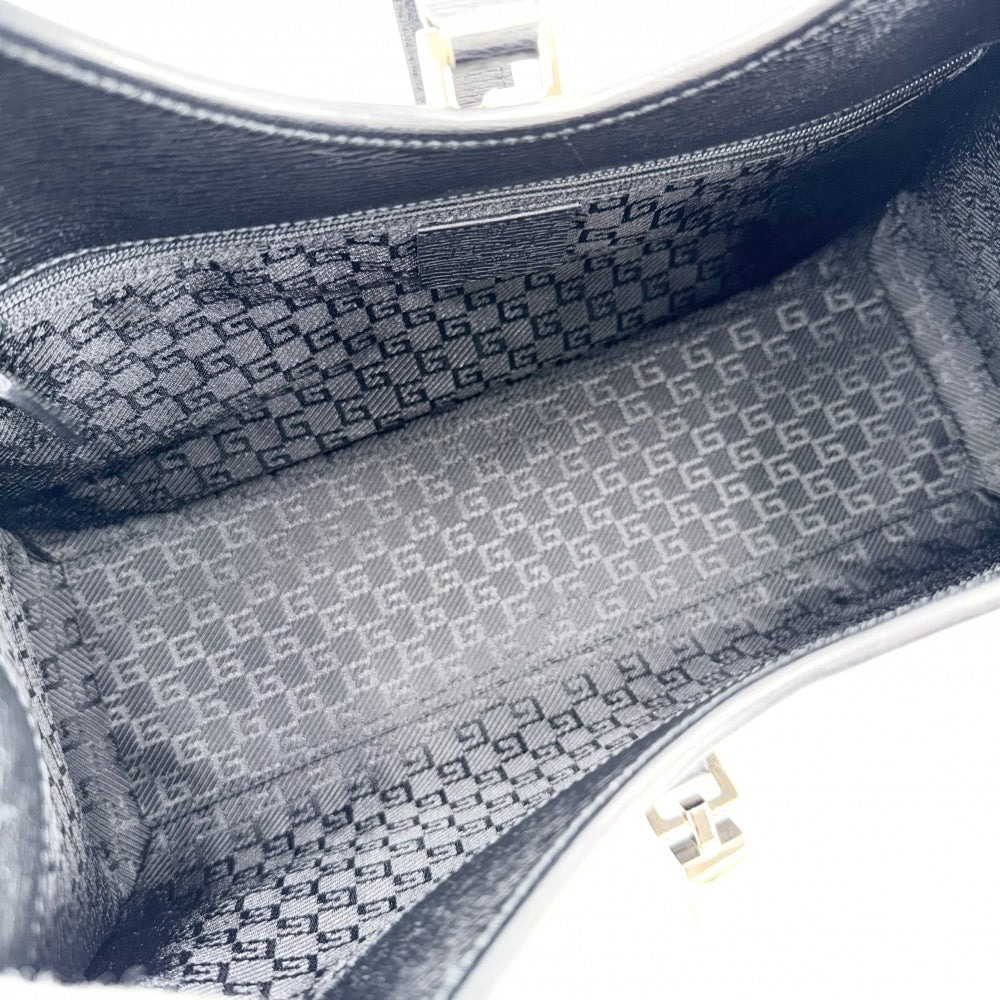 【開店SALE】 GUCCI グッチ ハンドバッグ ワンショルダーバッグ ジャッキー かばん 鞄 002 1067 レザー ブラック 黒 シルバー金具 レディース【中古品】