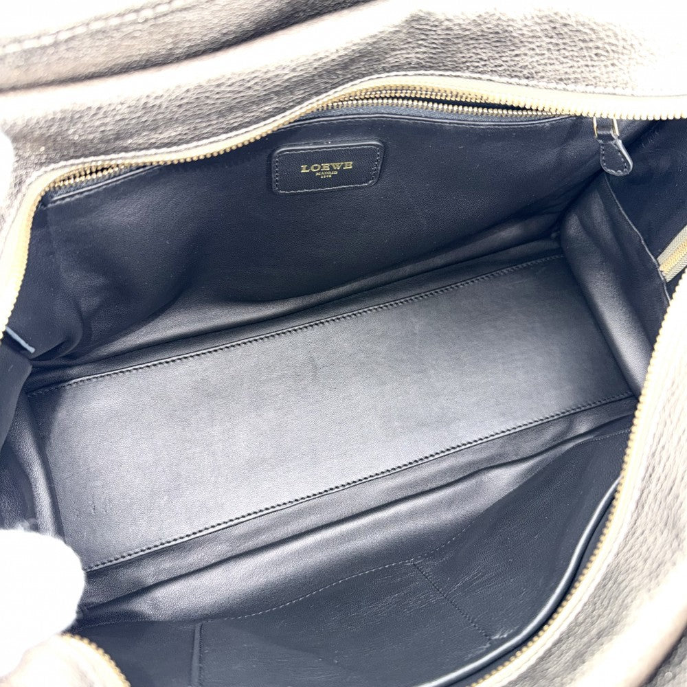 LOEWE ロエベ ハンドバッグ アナグラム アマソナ36 ミニボストンバッグ メタリック レザー ゴールド ゴールド金具 レディース【中古品】
