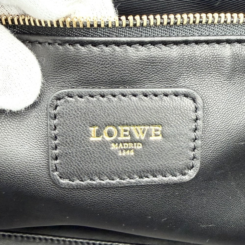 LOEWE ロエベ ハンドバッグ アナグラム アマソナ36 ミニボストンバッグ メタリック レザー ゴールド ゴールド金具 レディース【中古品】