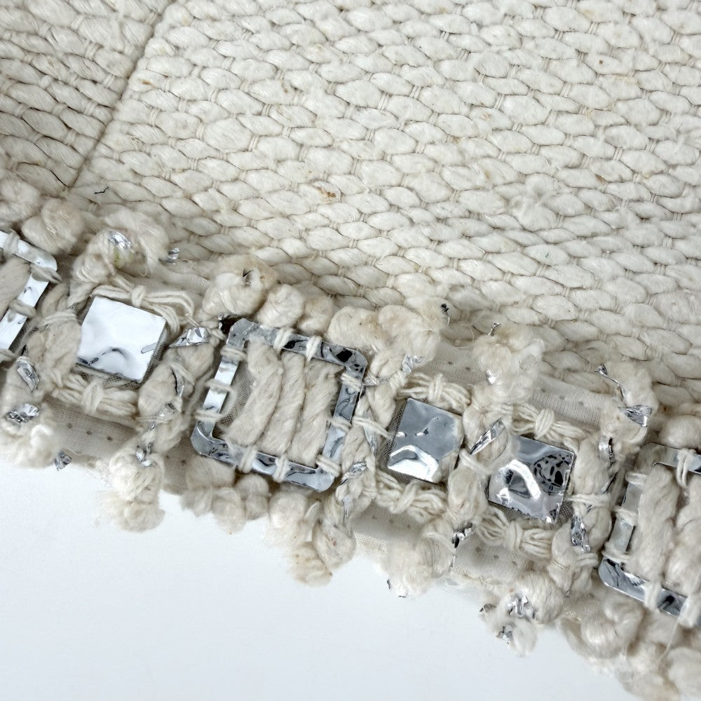 CHANEL シャネル アウター ノーカラージャケット ジャケット アパレル 服 42 アイボリー シルク レディース【中古品】