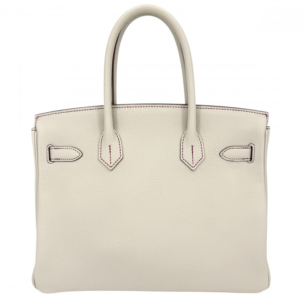 HERMES エルメス ハンドバッグ バーキン30 内縫い パーソナルオーダー D刻印 レザー ホワイト系 ピンク系 ゴールド金具 レディース 2019年【中古品】