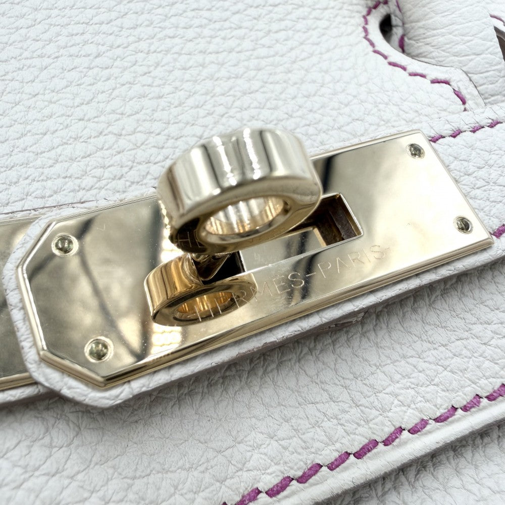 HERMES エルメス ハンドバッグ バーキン30 内縫い パーソナルオーダー D刻印 レザー ホワイト系 ピンク系 ゴールド金具 レディース 2019年【中古品】