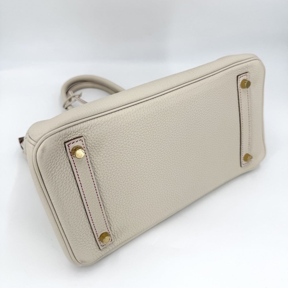 HERMES エルメス ハンドバッグ バーキン30 内縫い パーソナルオーダー D刻印 レザー ホワイト系 ピンク系 ゴールド金具 レディース 2019年【中古品】