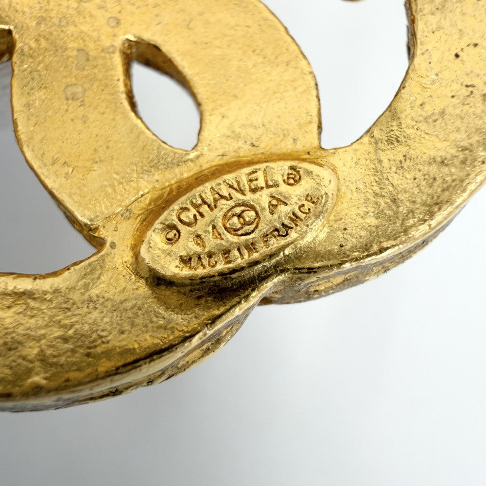 CHANEL シャネル ブローチ ココマーク トリプルココ アクセサリー ヴィンテージ GP 94A ゴールド レディース 約26.4g 1994年【中古品】