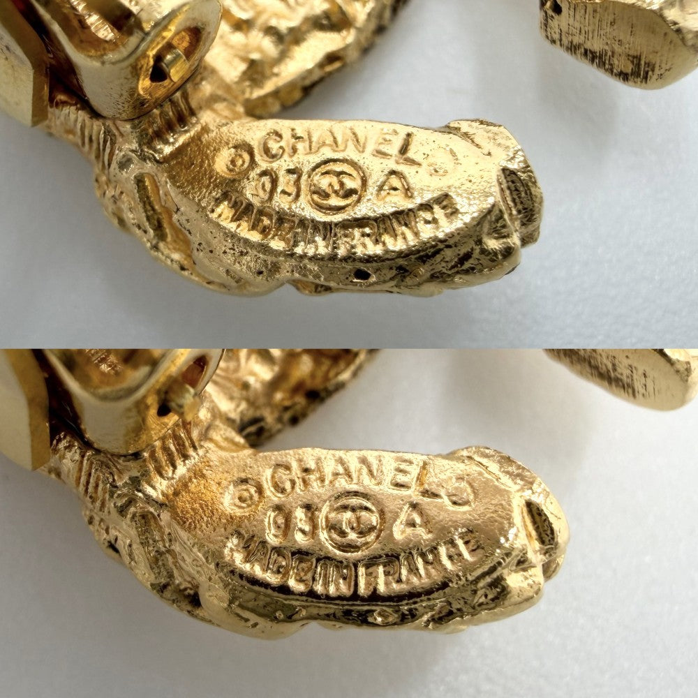 CHANEL シャネル イヤリング マグマ 溶岩 ココマーク アクセサリー GP 93A ゴールド レディース 約8.5g 1993年【中古品】